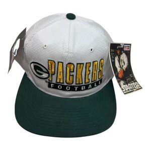 Vintage 1990s Starter Green Bay Packers Football Snapback Hat NWT Rare